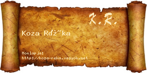 Koza Réka névjegykártya